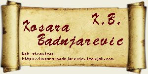 Kosara Badnjarević vizit kartica